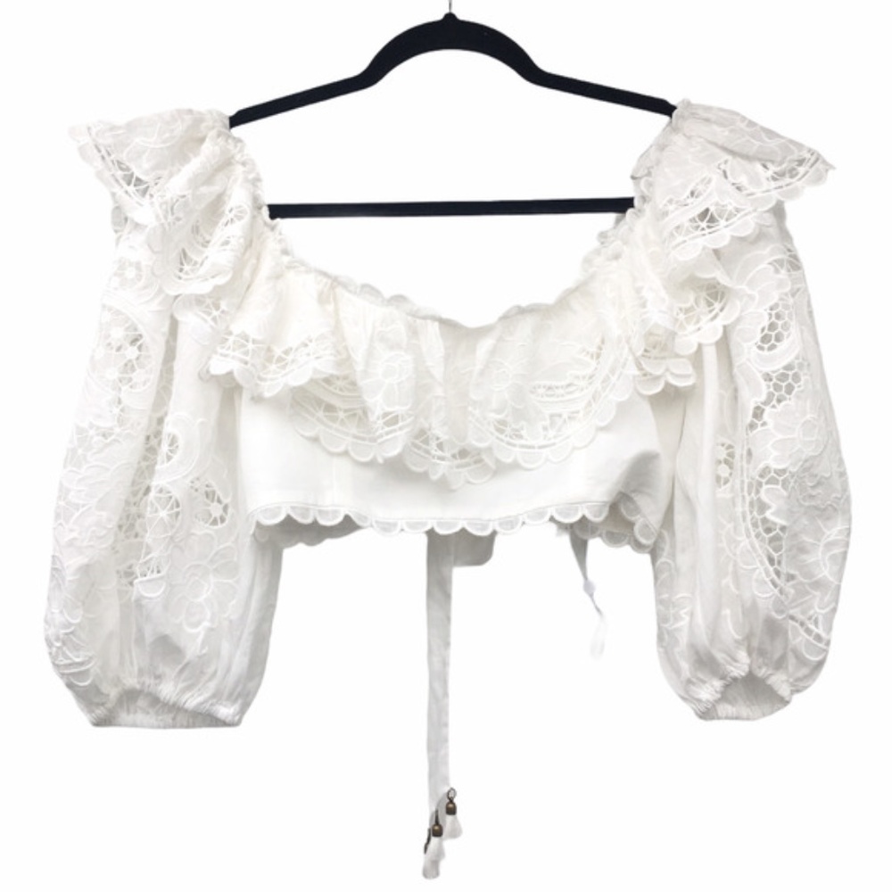 ZIMMERMANN RESORT 2021 LULU SCALLOP FRILL TOP - Picture 9 of 10